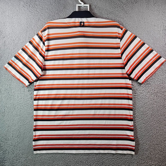 FJ Footjoy Polo Shirt Men Large Short Sleeve Multicolor Striped Golf Performance - Picture 6 of 11